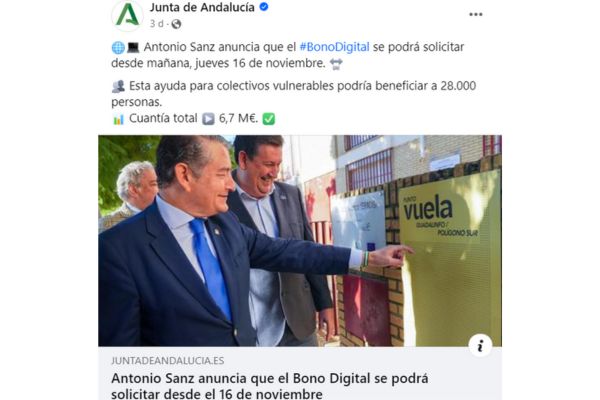 Apertura del plazo para solicitar el Bono Digital 2024 en Andalucía
