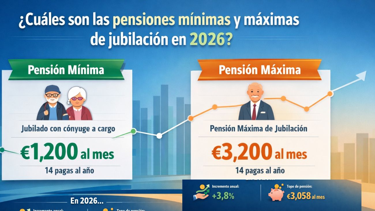 ¿Cuáles son las pensiones mínimas y máximas de jubilación en España en ...