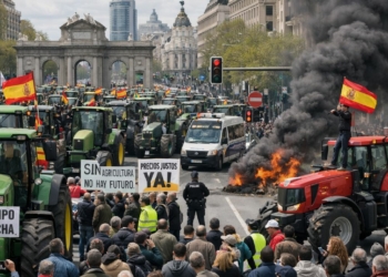 El campo paraliza el tráfico de Madrid en una jornada de protestas históricas