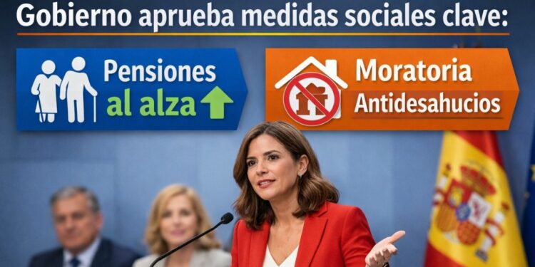 Gobierno aprueba medidas sociales clave: pensiones al alza y moratoria antidesahucios