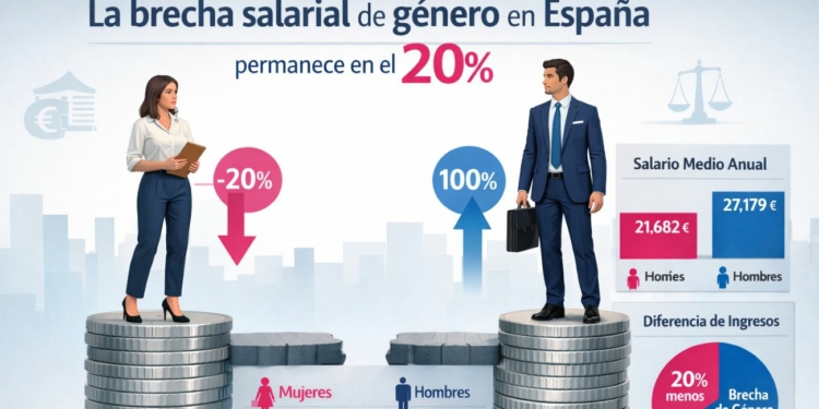 La brecha salarial de género en España sigue estancada en el 20 %