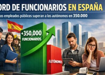 Récord de funcionarios en España y caída de autónomos